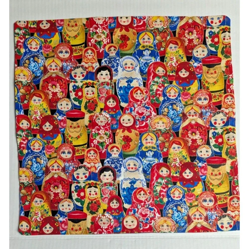 Russian Nesting Dolls Pillow Sham Ethnic Cotton 16 x 16-inch Bedding Home Gift